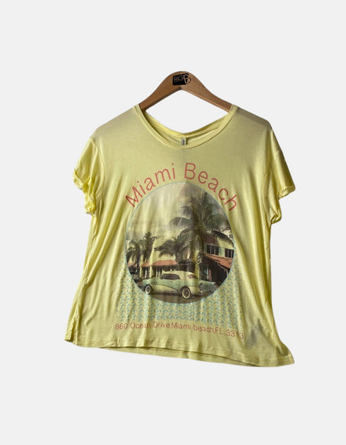 Vintage Miami Beach Graphic T-Shirt – Yellow
