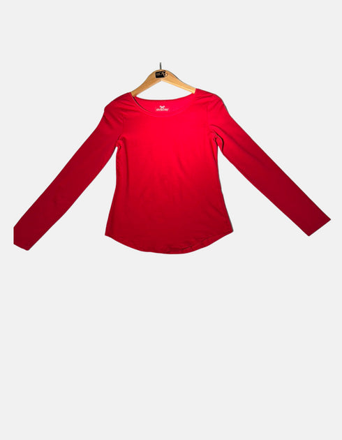 Vibrant Ruby Long-Sleeve Top