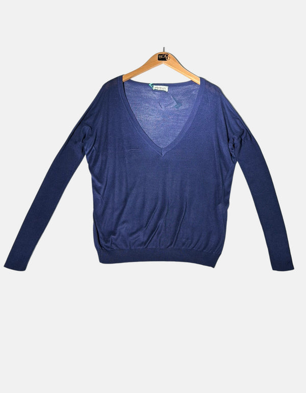 Midnight Blue V-Neck Sweater