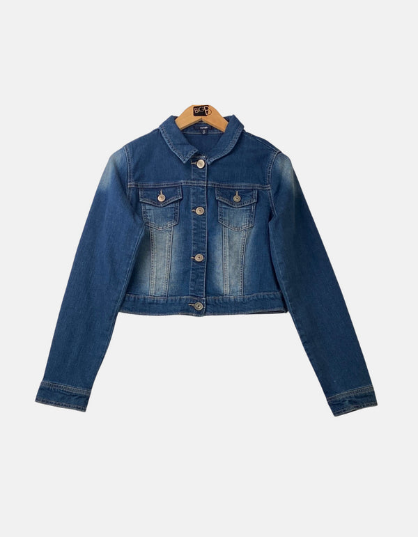 Classic Faded Cropped Denim Jacket