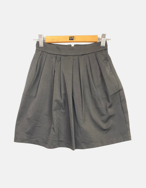 High-Waisted Pleated A-Line Skirt