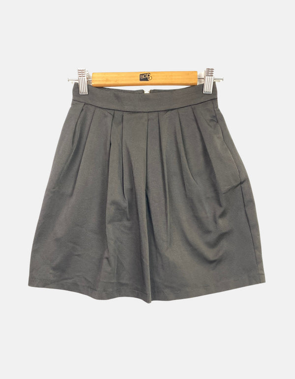 High-Waisted Pleated A-Line Skirt