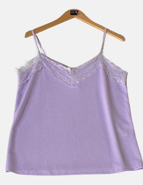 women's Lace Trimmed Tank Top