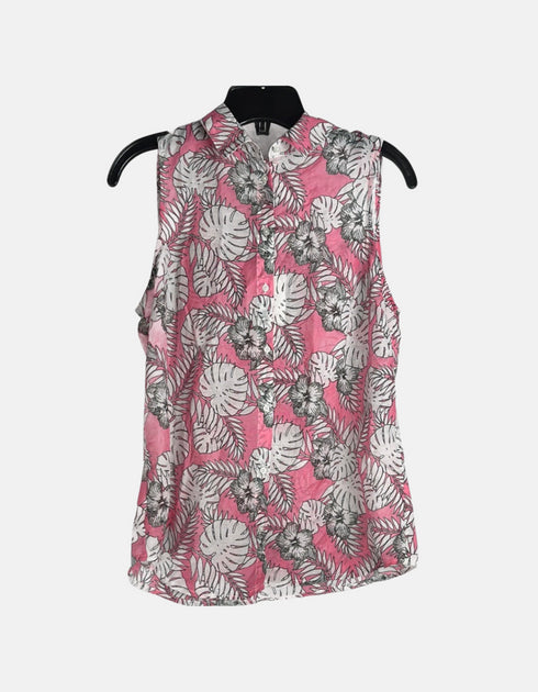 Tropical Breeze Sleeveless Linen Blouse FM