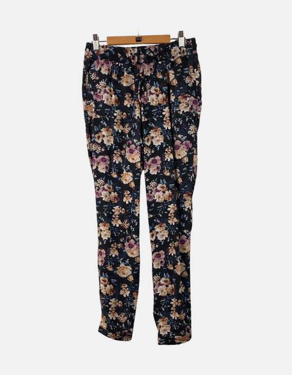 Floral Print Elastic Waist Jogger Pants