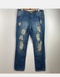 Distressed Straight-Leg Denim Jeans with Heavy Rips