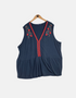 Sleeveless Navy Tunic with Embroidered Floral Detail