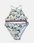 Tropical Print High-Neck Baby Bikini Set