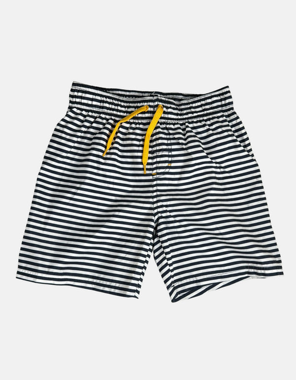 Nautical Striped Swim Shorts – Black and White