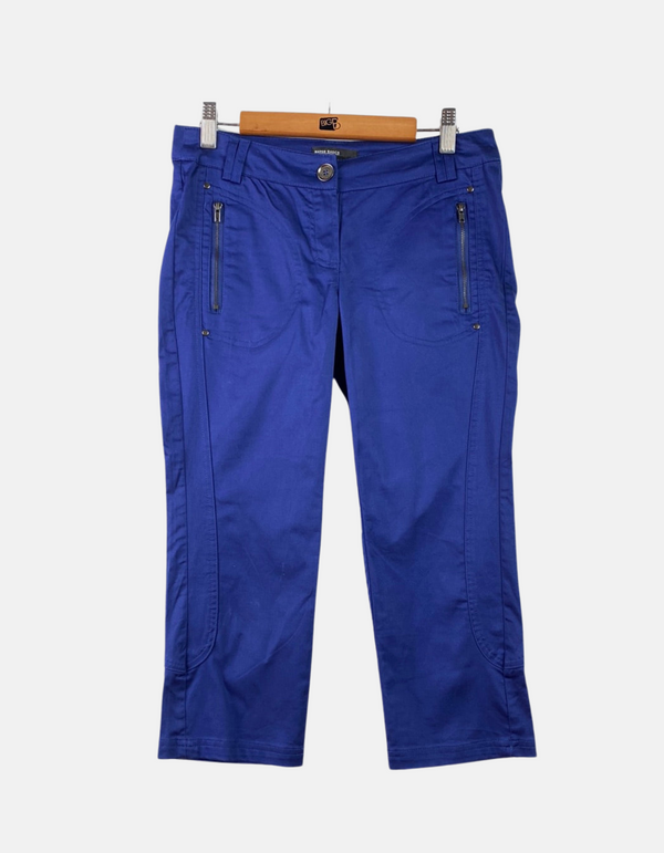 Royal Blue Capri Pants with Zipper Pockets