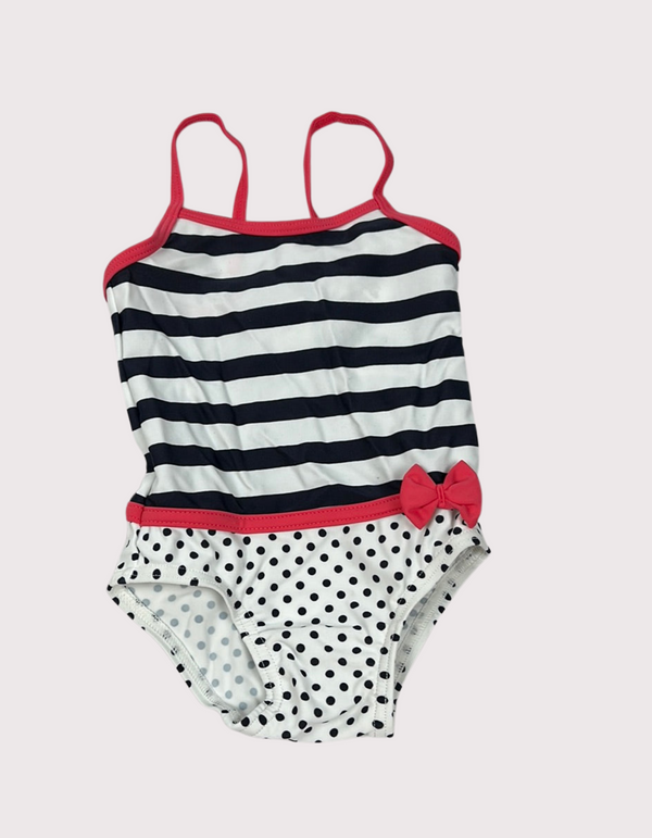 Nautical Charm Polka-Dot Bow Swimsuit