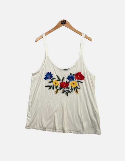 White tank with flowers FM