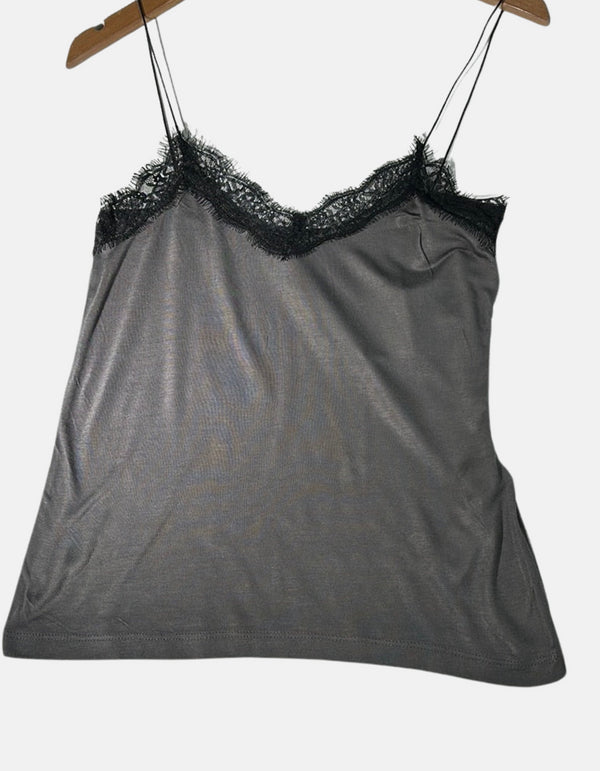 Midnight Lace-Trimmed Camisole