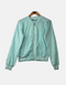 Mint Green Lightweight Zip-Up Bomber Jacket