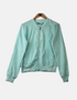 Mint Green Lightweight Zip-Up Bomber Jacket
