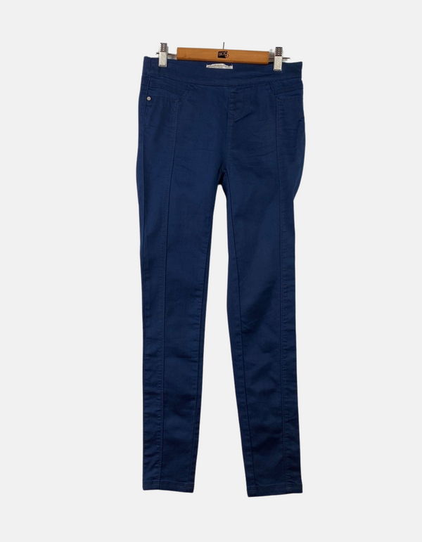 Navy Slim-Fit Trousers with Seam Detailing