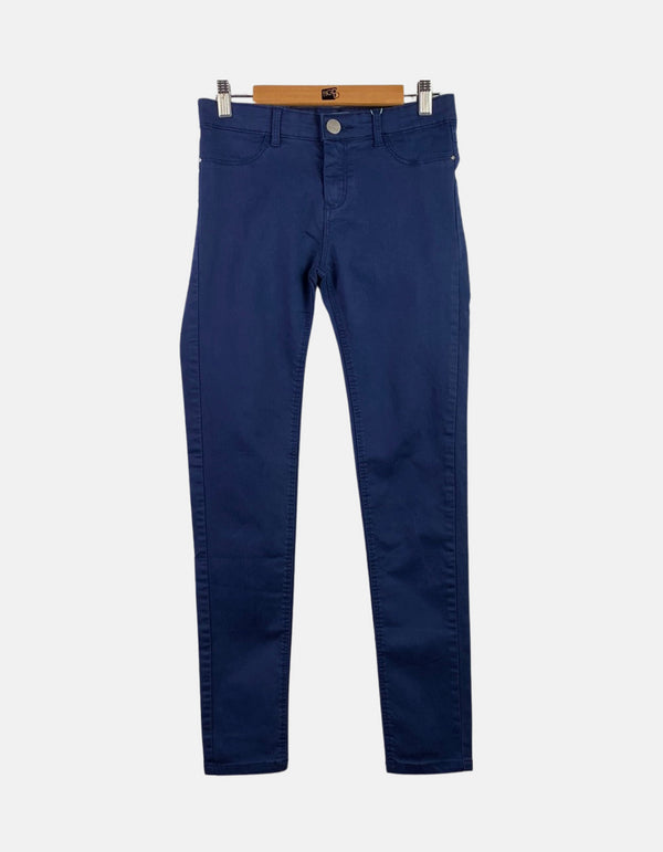 Navy Blue Slim-Fit Casual Pants