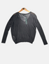 Elegant Noir V-Neck Sweater