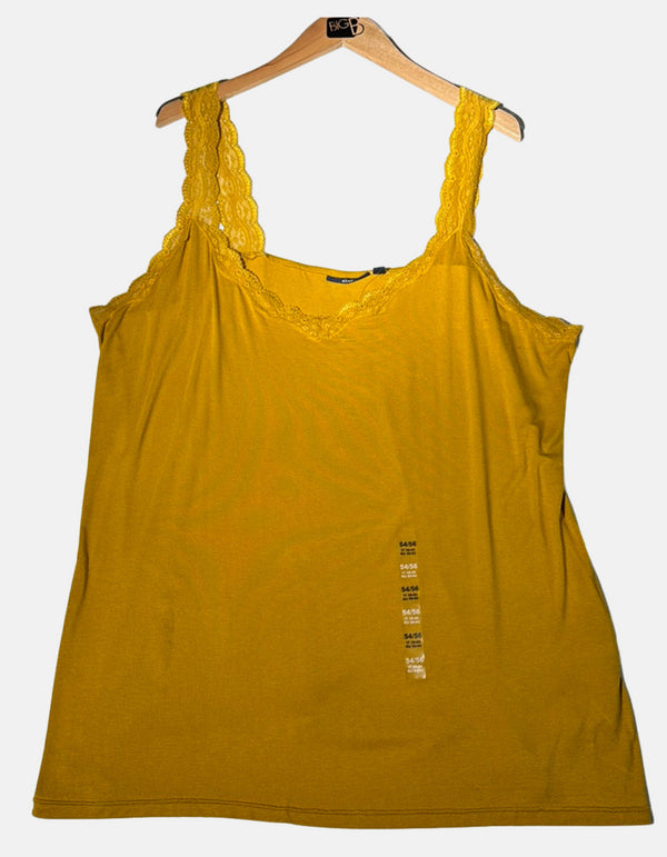 Golden Sun Lace Trim Tank Top