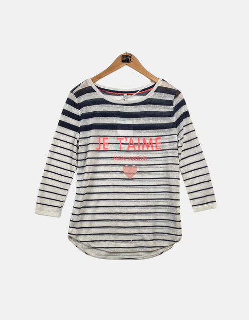 White &blue line T-shirt FM