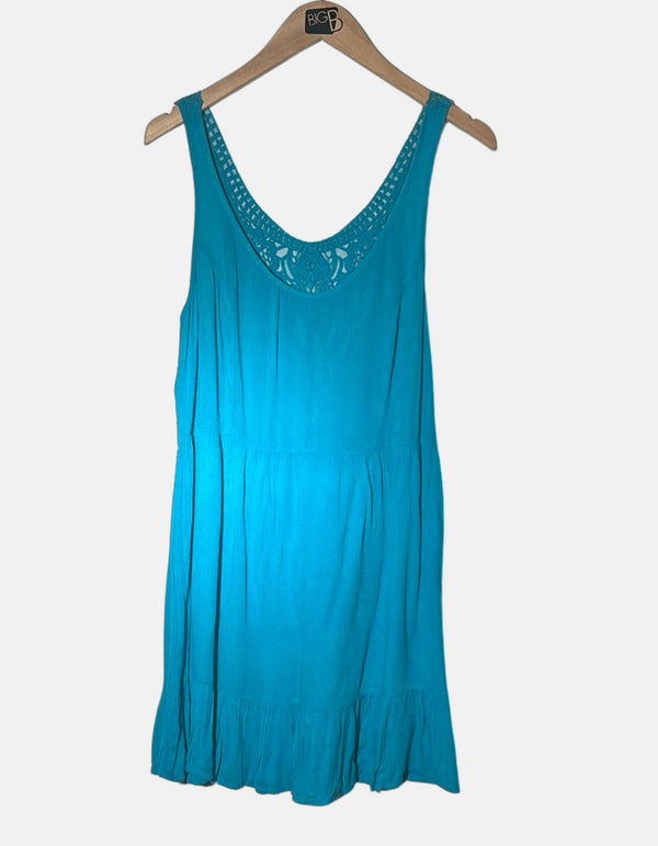 Turquoise Lace Detail Dress F