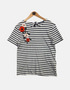 Striped Floral Embroidered Top