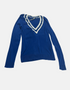 Royal Blue Varsity V-Neck Sweater