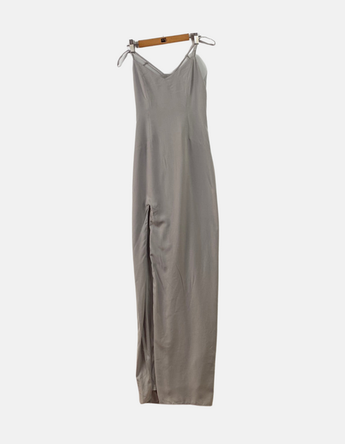 Gray colour long dress FM