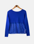 Sheer-Back Layered Long Sleeve Top in Royal Blue