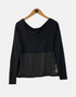 Black Sheer Panel Long-Sleeve Top
