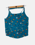 Teal Floral Strappy Tank Top