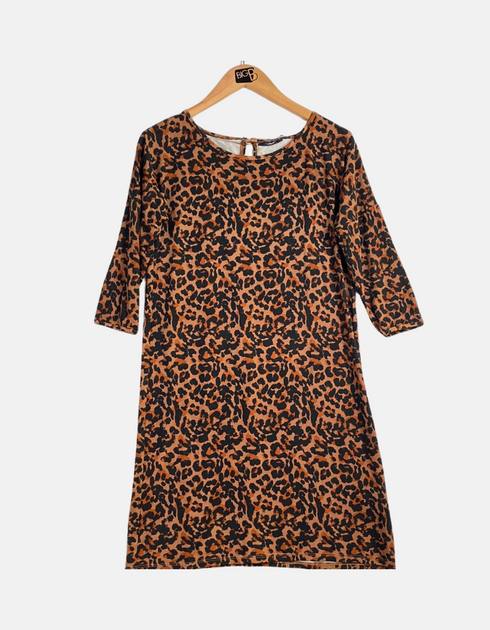 Leopard Print 3/4 Sleeve Dress
