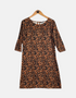 Leopard Print 3/4 Sleeve Dress