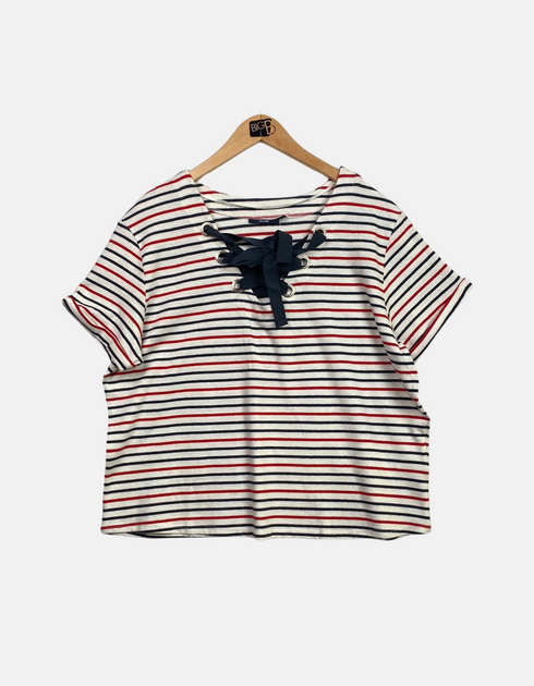T-shirt red & blue line FM