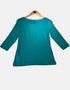 Turquoise Henley Style Tee F