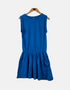 Sleeveless Casual Blue Dress with Elastic Waist