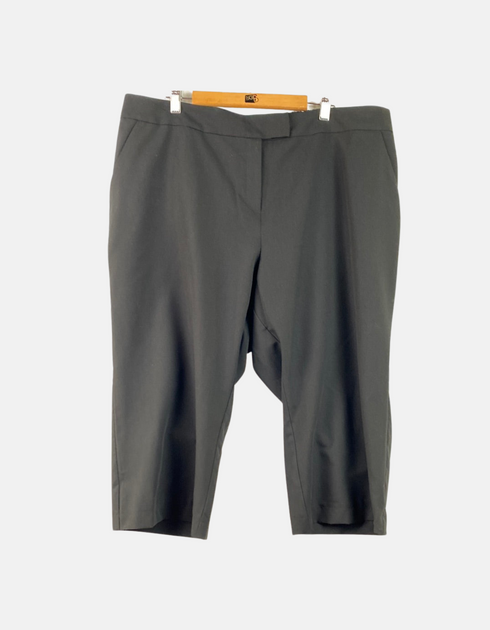 Black Knee-Length Tailored Capri Pants