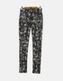Women's Floral Print Skinny Pants with Zipper Accents