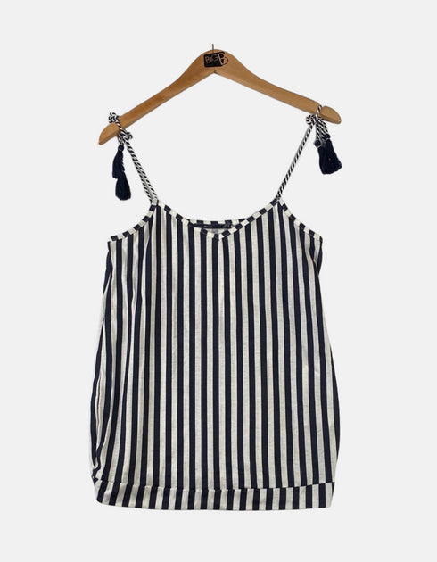 Striped tie up strappy Tank Top