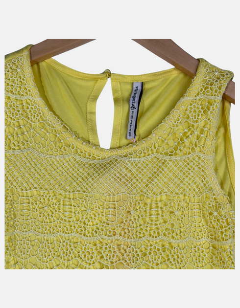 Sunshine Yellow Lace Overlay Tank