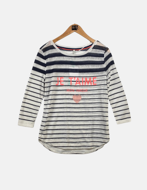 White &blue line T-shirt FM