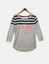 White &blue line T-shirt FM