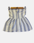 Baby Girls' Striped Sleeveless Dress with "Douce" Embroidery