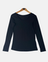 Basic Black Long-Sleeve Scoop Neck Tee