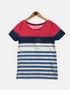 T-shirt pink and blue line FM