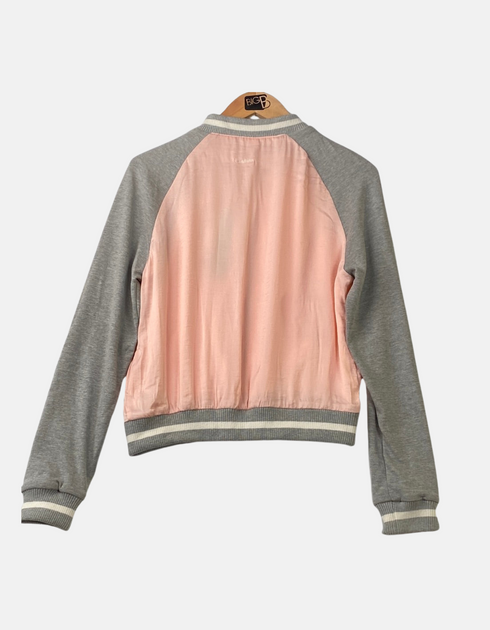 Pink and Gray Bomber Jacket