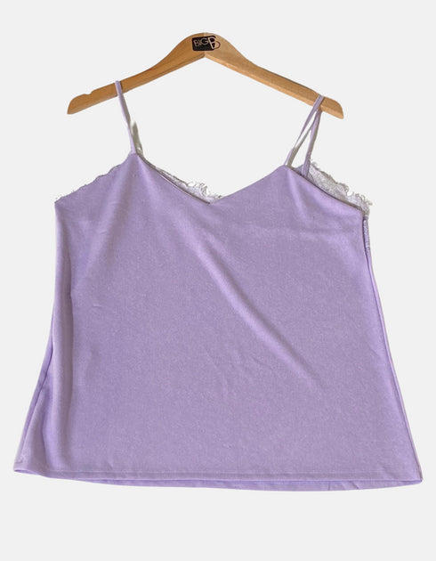 women's Lace Trimmed Tank Top