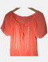Coral Charm Peasant Blouse