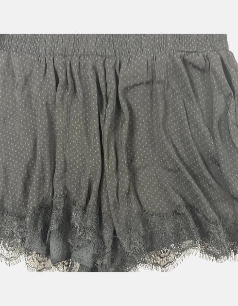 Black Polka Dot Lace Trim Shorts