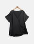 Women's Black Drape V-Neck Blouse
